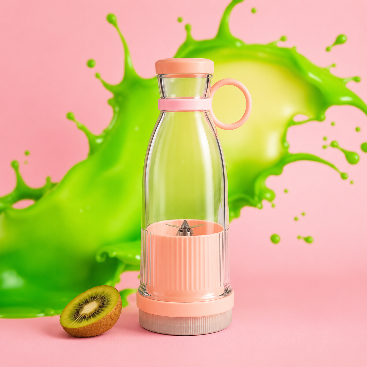 Blendys różowy blender z zielonym splash
